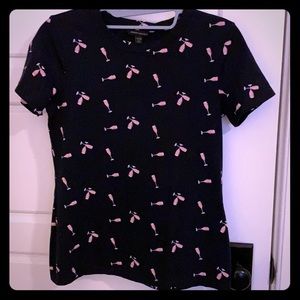 Banana Republic Navy TShirt with Champ Flutes XXS